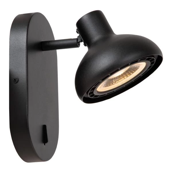 Lucide SENSAS - Bedside lamp / Wall light - 1xGU10 (ES111) - Black - detail 1